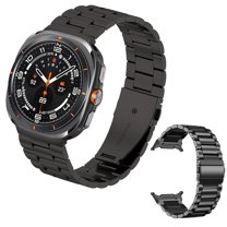 HOMEYA Stainless Steel Band for Galaxy Watch 7 Ultra 47mm(2024),Classic Business Elegant Leisure Adjustable Metal Band Strap for Men&Women,Black