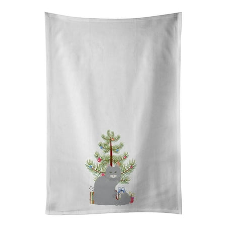 

Norwegian Forest Cat Merry Christmas White Kitchen Towel Set of 2 19 in x 28 in
