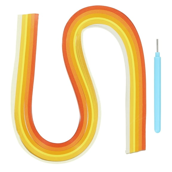 Uxcell Paper Quilling Kit, 21.3 Inch 3mm 120 Paper Quilling Strips with Blue Pen for Beginners, Yellow