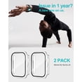 thumbnail image 6 of moogdieeo 2 Pack Case Built in Tempered Glass Screen Protector Compatible with Apple Watch Series 10 46mm, Hard PC Case Overall Protective Cover- Transparent, 6 of 12