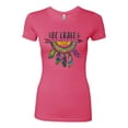 thumbnail image 3 of Colorful Neon Be Brave Dreamcatcher | Dean Russo Art Pop Culture Womens Slim Fit Junior Tee, Hot Pink, Small, 3 of 6