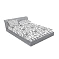 thumbnail image 2 of Ambesonne Tribal Fitted Sheet & Pillow Sham Set, Tribal Art, Queen, Black White, 2 of 2