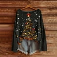 thumbnail image 4 of Craaazy Christmas Shirts for Women Christmas Printed Crew Neck Long Sleeve Pullover Holiday Christmas Womens Tops Gifts for Women, 4 of 5