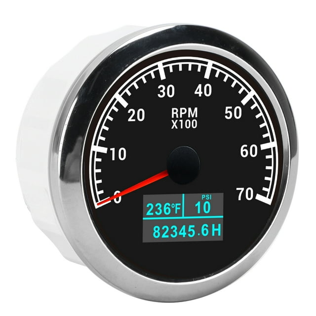 RPM Tachometer Gauge 3 in 1 Multifunctional Marine Accessory for Automobile Boats 9-32V DC