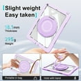 thumbnail image 2 of XYX Shockproof Tablet Case for iPad 9th 8th 7th Gen 10.2 inch 2021 2020 2019 with 360 Rotating Stand, Slim Lightweight Protective Case, Purple, 2 of 5