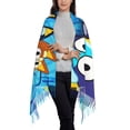 thumbnail image 2 of Lsque Bluey Pattern Women's Traditional Scarf Wrap Tassel Shawl Fringes Neck Head Shawl Retro Scarf, 2 of 8