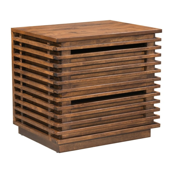 ZMC Modern Contemporary Urban Design Living Lounge Room Night Stand, Brown - Rubber Wood Veneer MDF