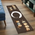thumbnail image 3 of 2'x6' Rug Runners for Hallways Kitchen, Japanese Style Non Slip Entryway Beside Floor Carpet Runner, Dark Brown Rustic Owl Birds Tree Branches Laundry Room Bedroom Throw Rugs Mat for Family Pet, 3 of 8
