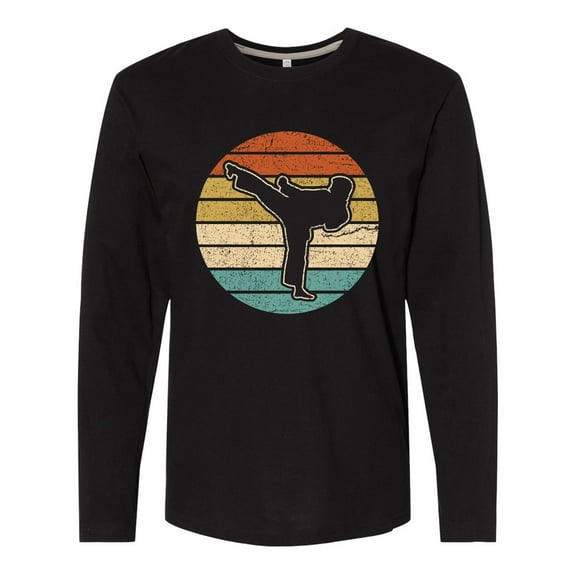 Inktastic Karate Martial Arts Retro Sunset Long Sleeve T-Shirt