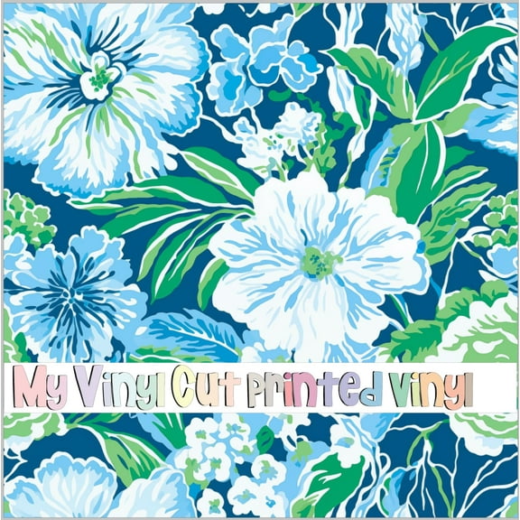 Printed Adhesive Vinyl Preppy Beach M Pattern Permanent Adhesive (Medium Scale)