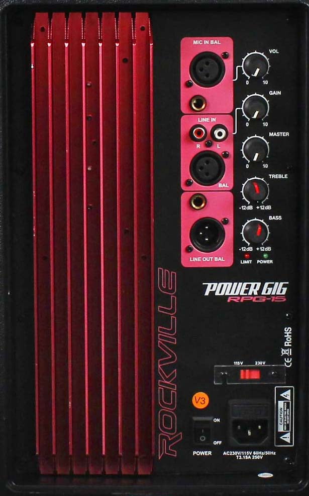 Pair Rockville RPG15 15" 2000w Powered PA/DJ Speakers + 2 Stands + 2 Cables+Bag