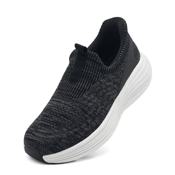 Men Women Slip On Running Shoes Unisex Adult Lightweight Breathable Flying Woven Mesh Walking Sneakers Non Slip Cushioned Casual Trainers for Daily Wear Outdoor Workout