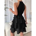 thumbnail image 4 of EASYBRAUS Women Halter Lace Tiered Summer Dress Sleeveless Elegant Party Dress, 4 of 5