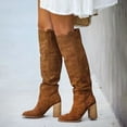 thumbnail image 3 of Oyedens High Heels Knee High Boots for Women Fashion Slouchy Pumps Wide Calf Knee Length Tall Boots, 3 of 6