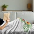 thumbnail image 3 of Bird Print Soft Flannel Fleece Throw Blanket, Tropical Artwork of 2 Exotic Parrots Palm Leaves and Hibiscus Flowers, Cozy Plush for Indoor and Outdoor Use, 70" x 90", Multicolor, by Ambesonne, 3 of 5
