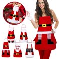 thumbnail image 1 of Festive Santa Theme Apron For Holiday Cooking Baking Parties with Adjustable Neck Strap for Home Chefs and Culinary Enthusiasts, 1 of 6