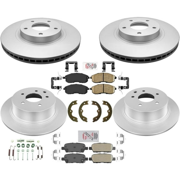Front & Rear Coated Brake Rotors & Brake Pads For Nissan Altima 2.5L 2002-2006