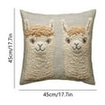 thumbnail image 3 of Lekihaqq 3D Alpaca Pillow Cover Plush Animal Print Cushion Case Soft Short Pile Faux Embroidery Style Home Decor Throw Pillowcase Cozy Bedroom Accent, 3 of 6