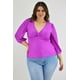 thumbnail image 1 of Blusa de satín con nudo Roman Fashion Tallas Extras 1839 violeta 40 Curvy Plus Size, 1 of 7