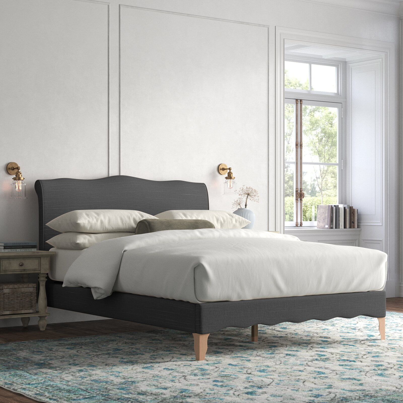 Marceline Upholstered Low Profile Platform Bed, Box Spring Not Required