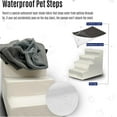 thumbnail image 6 of Dog Stairs for Small Dogs 17" H, Convertible 4 to 3 Steps Dog Steps for Bed and Couch, Small Dogs and Cats Bed, Pet Ramp for Bed, Washable Cover, Non-Slip, Grey, 6 of 6
