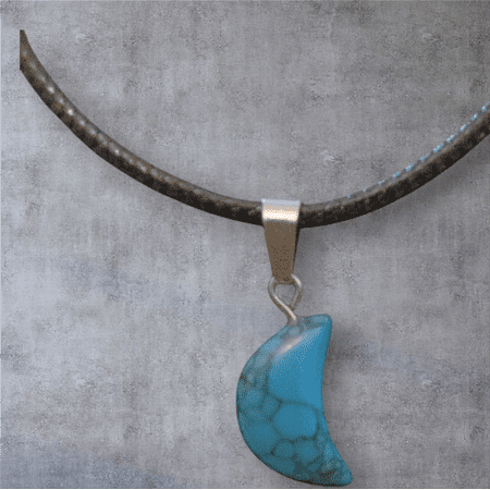 Crescent Moon Necklace (Blue)