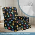 thumbnail image 3 of Kuiaobaty Paws Print Reclining Sofa Slipcover with Side Pocket Breathable Recliner Chair Cover Large Stretch Reclining Slipcover Durable Recliner Couch Cover for Pets Kids, 3 of 8