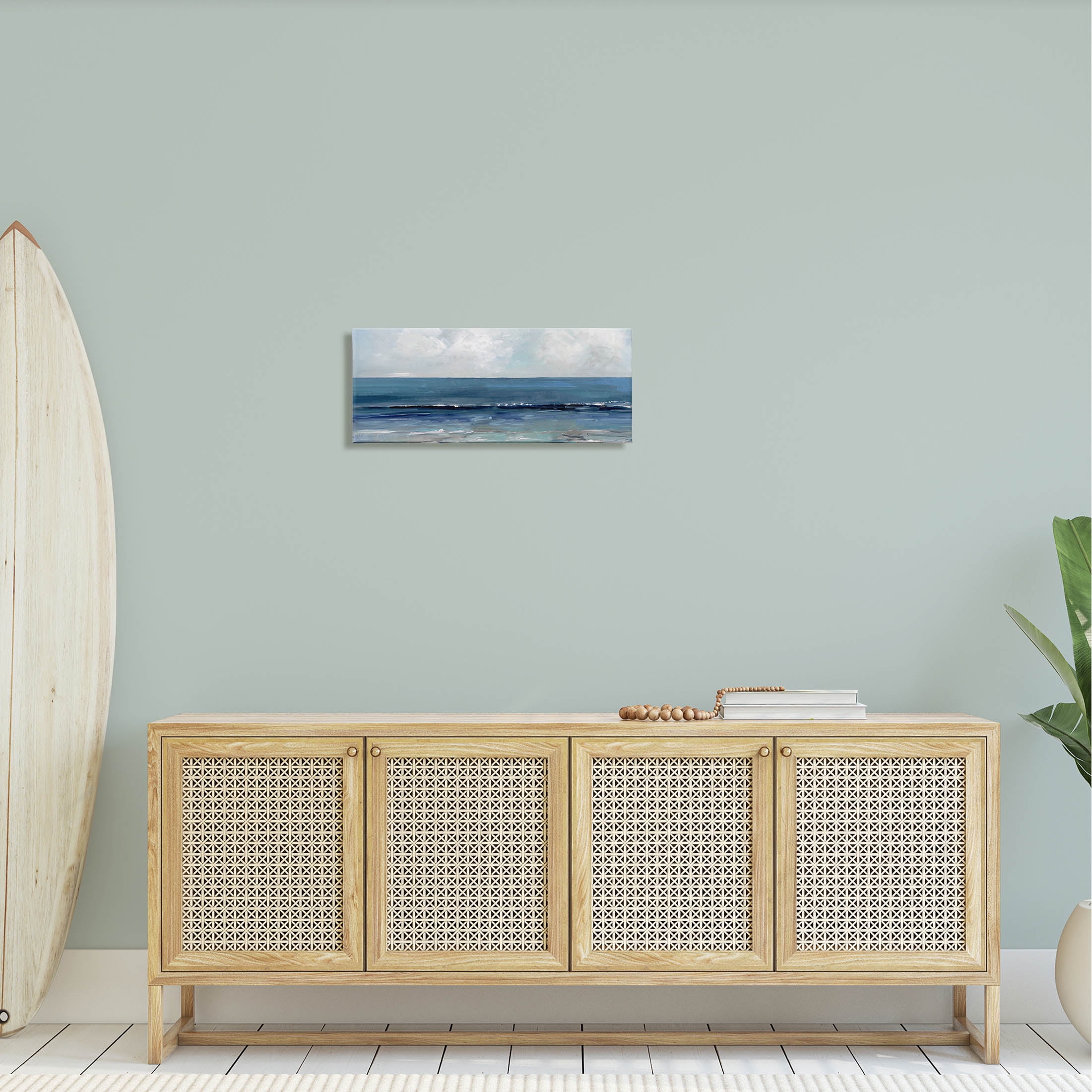 Stupell Industries Cloudy Ocean Waves Horizon Painting Gallery Wrapped Canvas Print Wall Art, Design by Sally Swatland
