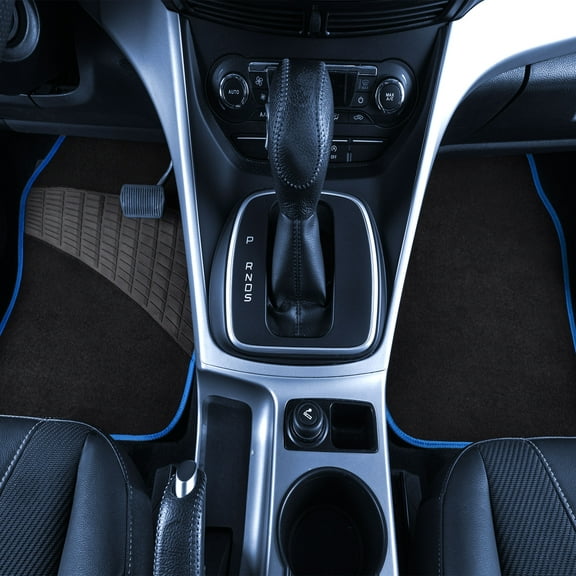 FH Group Color-Trimmed Liners Non-Slip Car Floor Mats with Rubber Heel Pad - Full Set