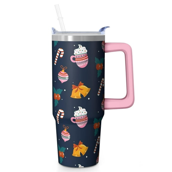 Winter Goodwill 30oz Christmas Tumbler with Handle, Holiday Festive Coffee Cup with Straw, Stainless Steel Insulated Mug, Xmas Gifts for Women