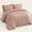Pink-King, variant on Beige Queen Seersucker Ruffle Comforter Set, Boho Shabby Chic Farmhouse Bedding