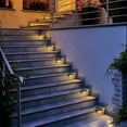 thumbnail image 2 of Luz solar impermeable para valla, luz solar para cubierta, lámpara de escalera, luces solares LED IP65 para jardín para vallas de escaleras de patio (luz cálida, negra, 12 unidades), 2 of 5