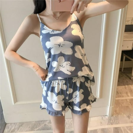 

Women s Sleepwear Cute Floral Print Cami Top & Shorts Pajama Set