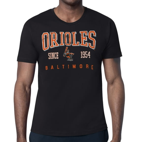 Men's-Starter  Black Baltimore Orioles Distressed Logo T-Shirt