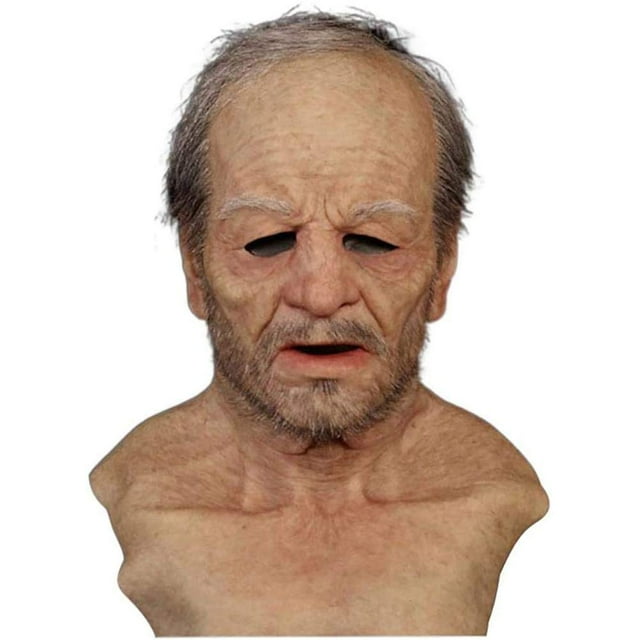 Cabeza de anciano de látex de Halloween para Masquerade Dan&Dre