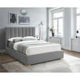 thumbnail image 3 of Meridian Furniture Pierce Grey Linen Textured Fabric Queen Bed, 3 of 18