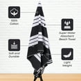 thumbnail image 3 of BNM Cotton Striped Oversized Beach Towel, 34" x 64", Charcoal, 3 of 10