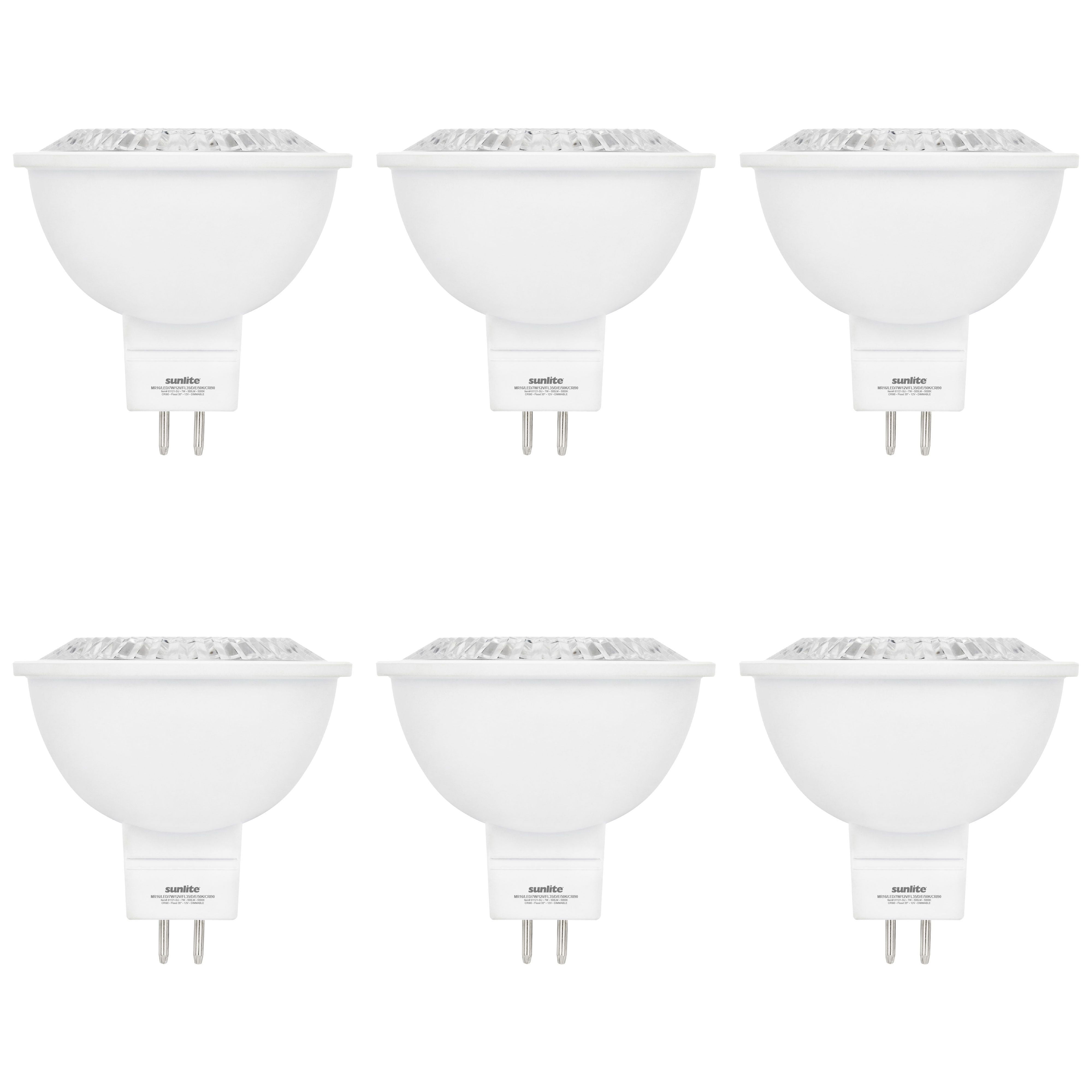 Sunlite LED MR16 Reflector Spotlight Bulb, 7 Watts (50W Halogen Bulb Equivalent), GU5.3 BiPin