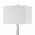 thumbnail image 2 of Benjara BM224691 Lampe de Table Rectangulaire en Métal avec Base Tubulaire et 2 Prises Électriques, Blanc, 2 of 5