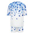 thumbnail image 5 of Simua Pajamas Short Sleeve Two Piece Sleepwear for Women, Women's Summer Casual Print Round Neck Tops Pockets with Shorts Loose Loungewear Pjs Set, Size S-XXL, 5 of 6