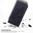 thumbnail image 2 of Wallet Case for iPhone 15, Vintage Design Embossed Butterfly Pattern PU Leather Book Style Shockproof Cover with Card Holder Stand Magnetic Clasp Case for iPhone 15, Black, 2 of 8