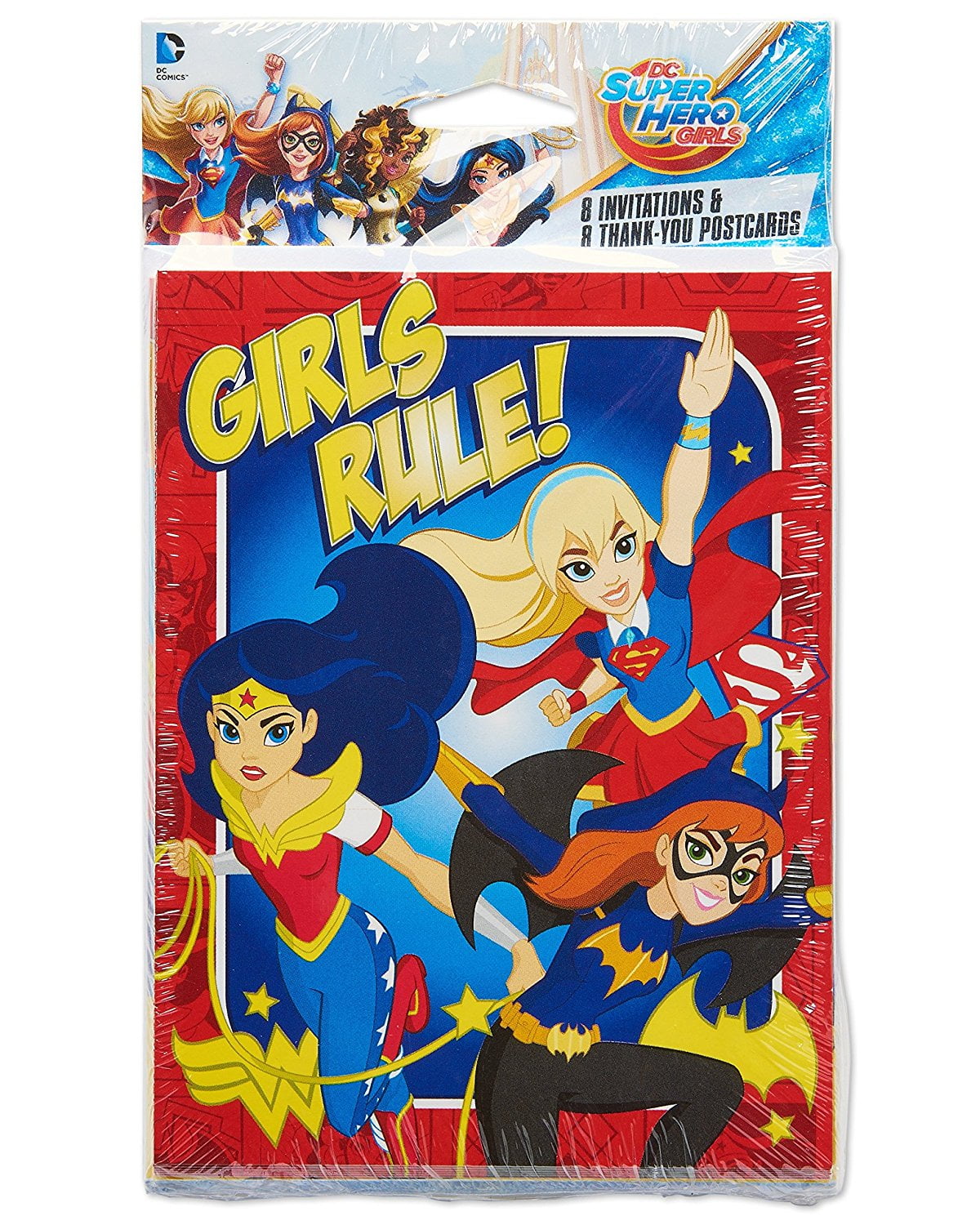 Dc Super Hero Girls Party Invite And Thank You Combo Pack 8ct