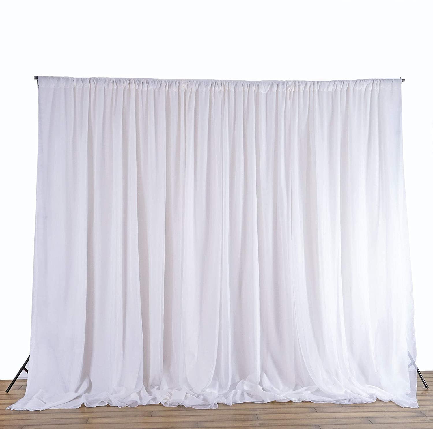 White Ceiling Draping Sheer Voile Chiffon Drape Panel Backdrop Wall Divider 
