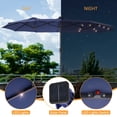 thumbnail image 4 of ACEGOSES 13x7.2Ft Large LED Double-Sided Rectangular Outdoor Patio Market Umbrella with Crank, Solar Panel, Navy Blue, 4 of 7