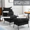 thumbnail image 5 of HOMCOM Accent Chair with Ottoman, Reclining Comfy Chair with Adjustable Backrest, Steel Frame and Pillow for Living Room, Bedroom, Black, 5 of 9