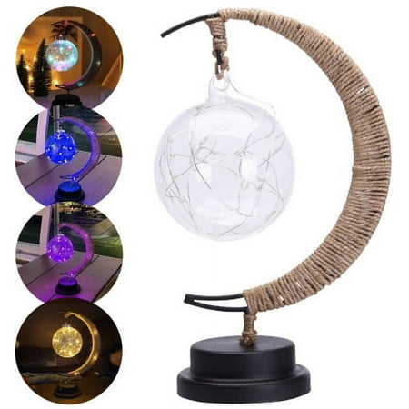 

Zhaomeidaxi LED Moon Lamp Memorial Night Light with Hanging Moon Powered by Batteries Remembrance Gift for Home Decorations