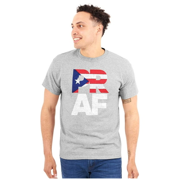 Puerto Rico Rican Boricua AF Flag Men's Graphic T Shirt Tees Brisco Brands S