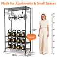 thumbnail image 2 of LZNIOZ Rolling 4-Shelf Clothes Rack with Wheels and Side Hooks Large Heavy Duty Metal Garment Rack Closet Organizer, 2 of 9
