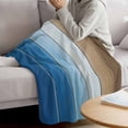 thumbnail image 3 of Blue Brown Blanket Soft Cozy Warm Throw Blanket for Couch, Plush Fuzzy Flannel Fleece Blankets for Sofa, Gradient Wood Grain Farmhouse Country Bed Blankets Lightweight Gifts for Women, 40"x60", 3 of 9