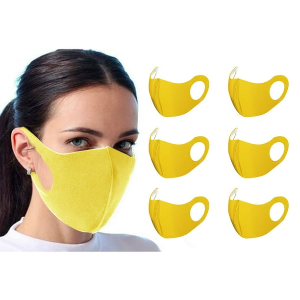 Download Daresay Cloth Face Mask Reuseable Washable Yellow 6 Pack Walmart Com Walmart Com PSD Mockup Templates